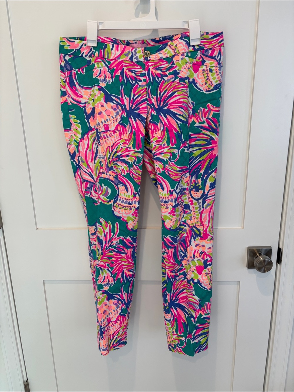 Lilly Pulitzer Green Pink Multicolor Cropped Pants